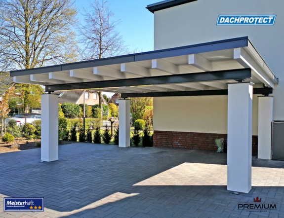 freistehender Carport mit EPDM Dachfolie freistehender Carport mit EPDM Dachfolie