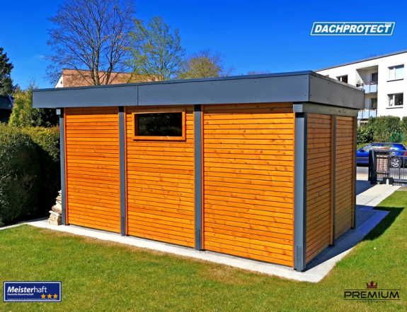 Gartenhuette mit EPDM Dachfolie Gartenhuette mit EPDM Dachfolie