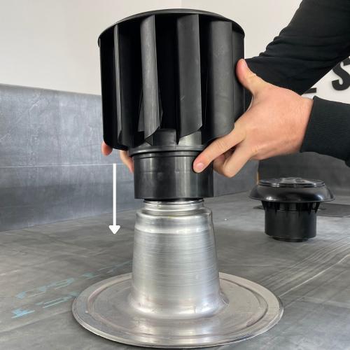 Preview: Entlüfteraufsatz, windbetrieben für Flachdachentlüfter DN90-100