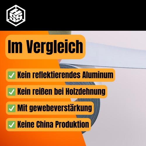 Preview: EPDM Butyl-Abdichtungsband gewebeverstärkt schwarz VergleichAbdichtung im Tür- und Fensterbereich