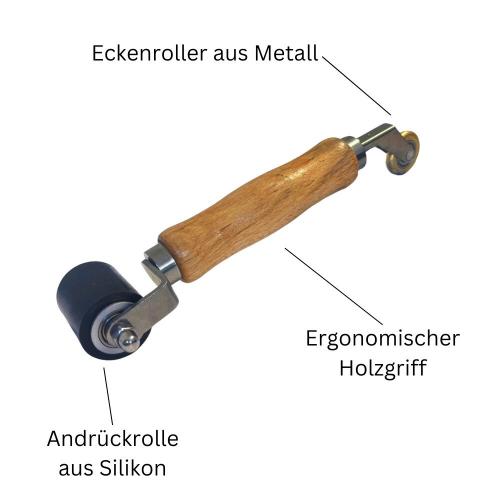 Preview: Silikon Kombi-Andrückrolle und Eckenroller PROFI für EPDM