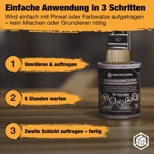 Flüssigkunststoff zur Abdichtung und Reparatur am Dach