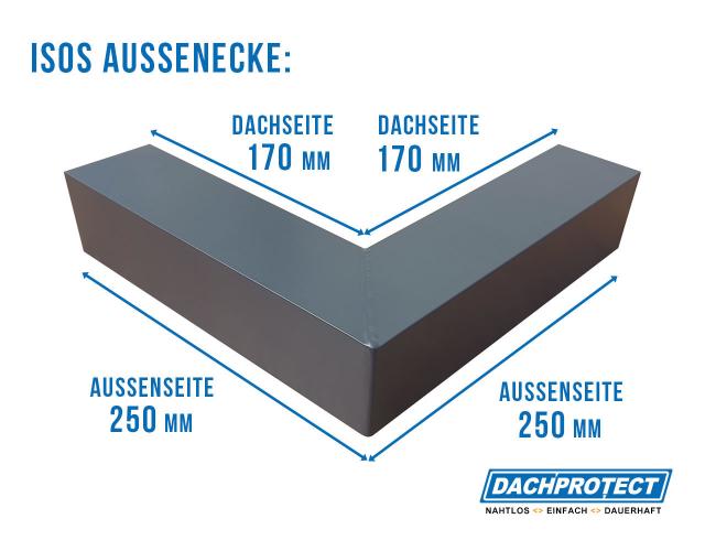 Preview: Außenecke ISOS 90° Anthrazit RAL 7016 Schenkellänge 25 cm Masse