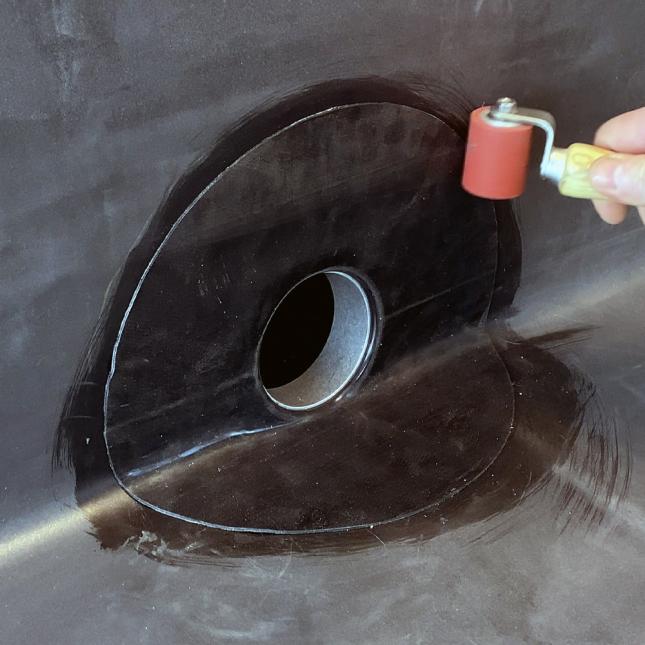 Garantie-Seitenablauf DN 50-125 EPDM Attika anrollen