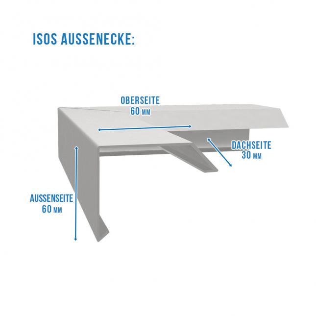 Außenecke ISOS 90° Silber RAL 9006 Schenkellänge 25 cm