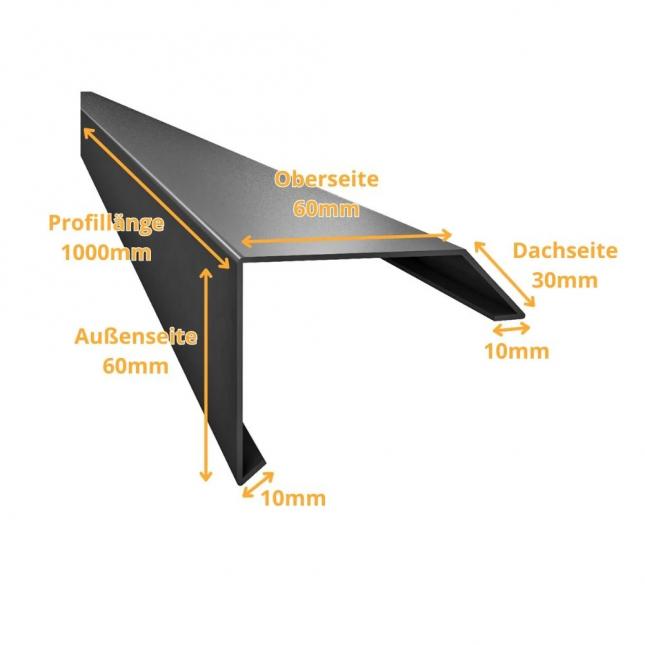 Dachrandprofil ISOS 100 cm Anthrazit RAL 7016 Materialstärke 1,5 mm